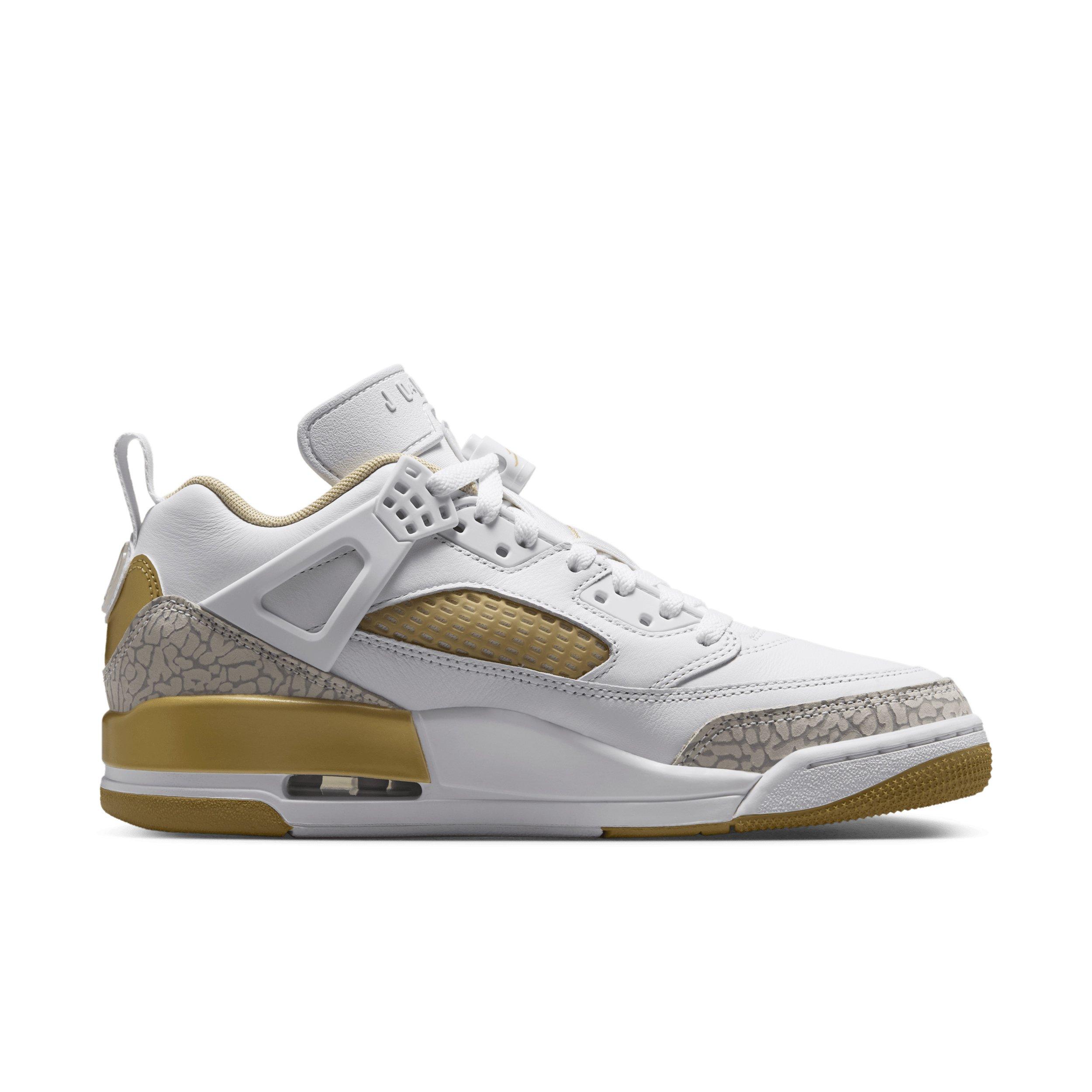 Jordan Spizike Low "White/Neutral Grey/Team Gold/Metallic Gold" Women's Shoe - WHITE/GREY/GOLD/GOLD